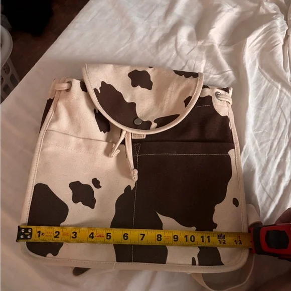 Baggu Cow Print Drawstring Backpack - Picture 2 of 8